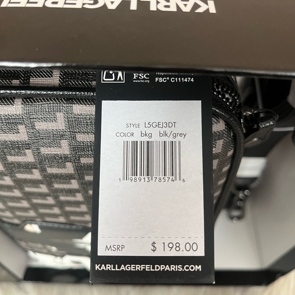 {Karl Lagerfeld} Double Zip Crossbody Camera Bag in Black/Grey - NWT - Picture 10 of 10